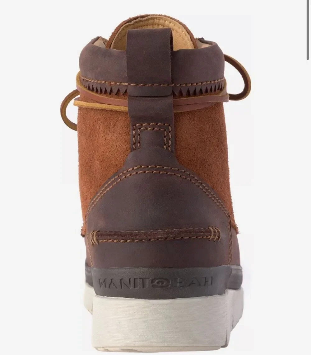 Manitobah $150 Mesa Moc Toe Sneaker Boots Copper Brown Mens 7 NEW